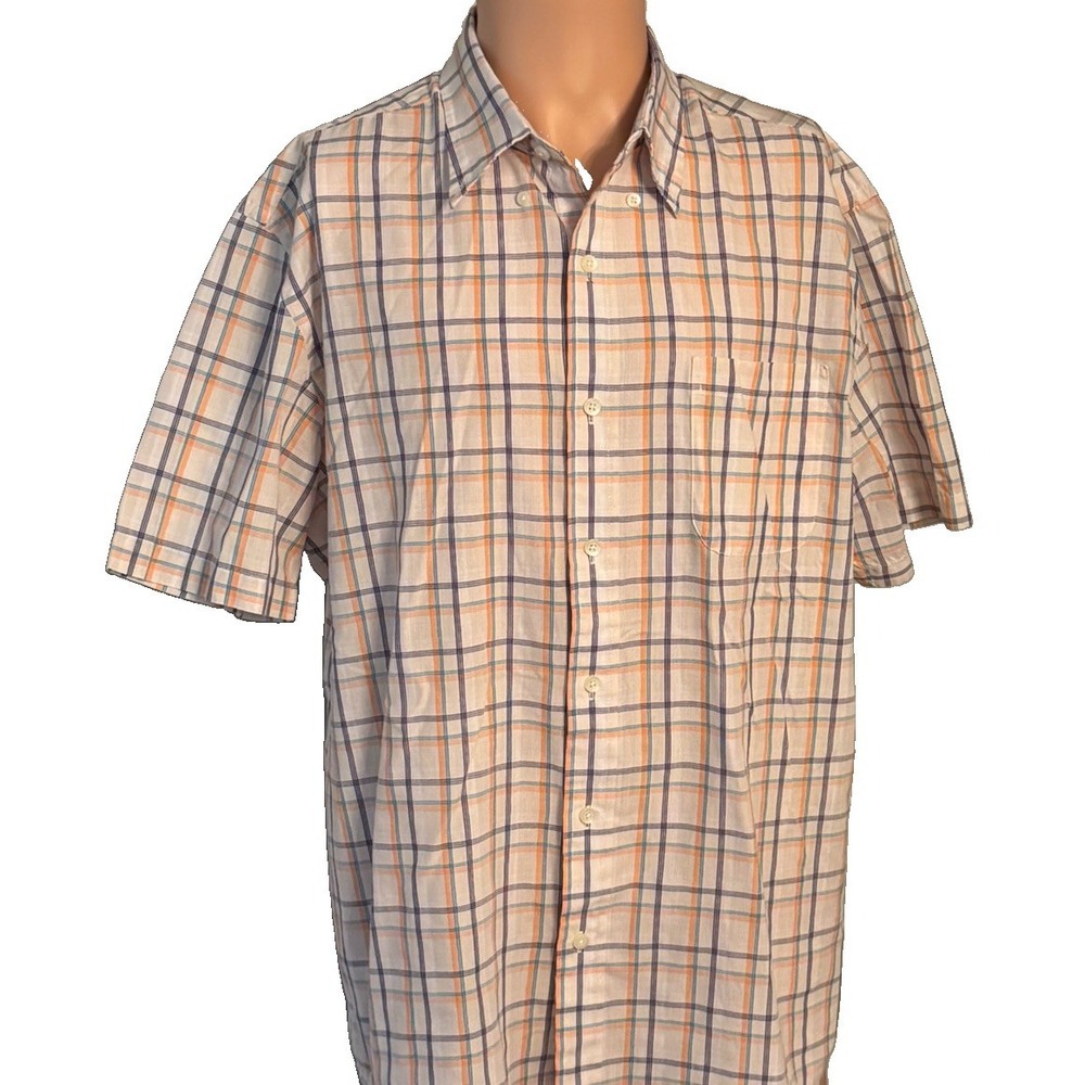 Saddlebred Mens Large Short Sleeve Button Up Multicolor Shirt